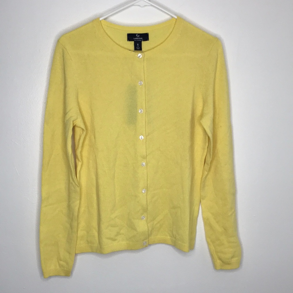 Lands’ End 100% Cashmere Cardigan Sweater